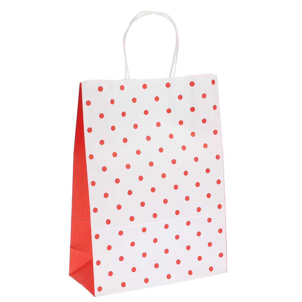 Пакет подарочный с кручеными ручками L 24x10,5x32 см, "Горохи", арт.№ 507-511