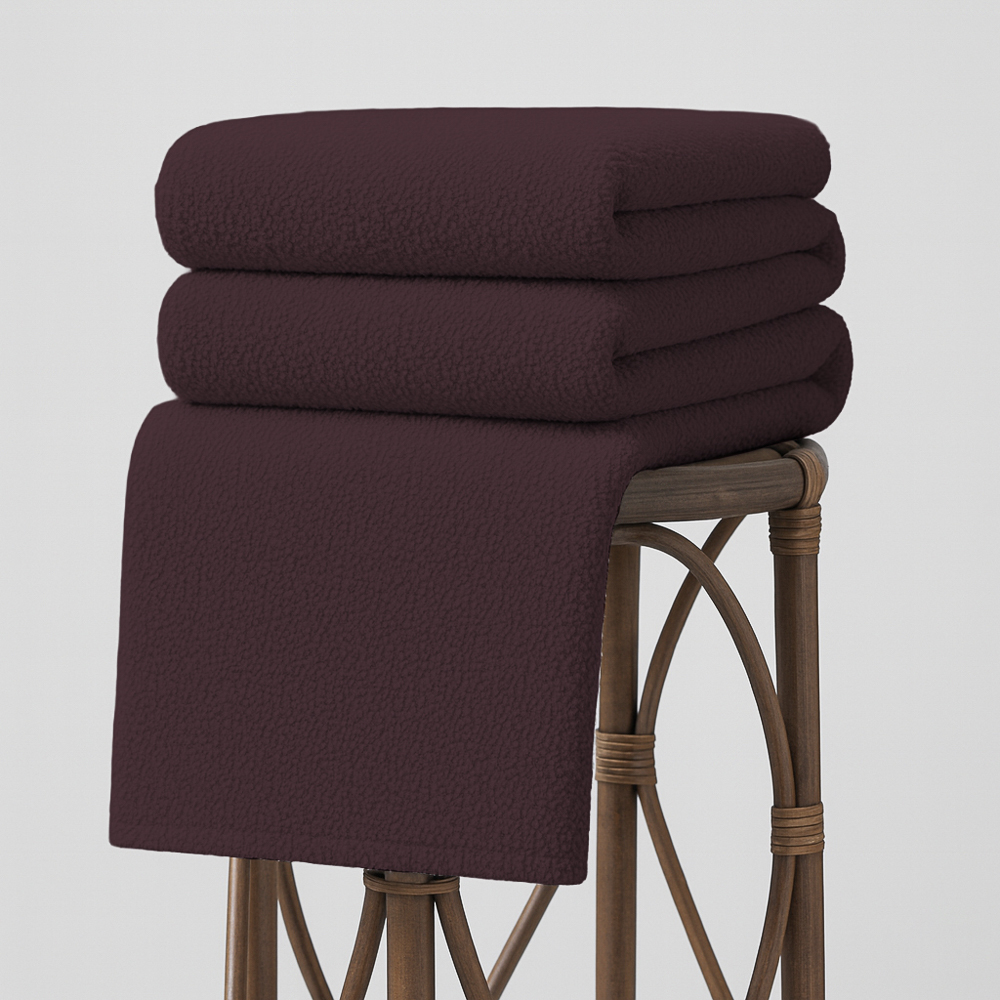 Плед тм PROVANCE Бургунди тедди, 180х200см, 260 г/м2, 100% полиэстер, 3 цвета, арт.№ 486-245