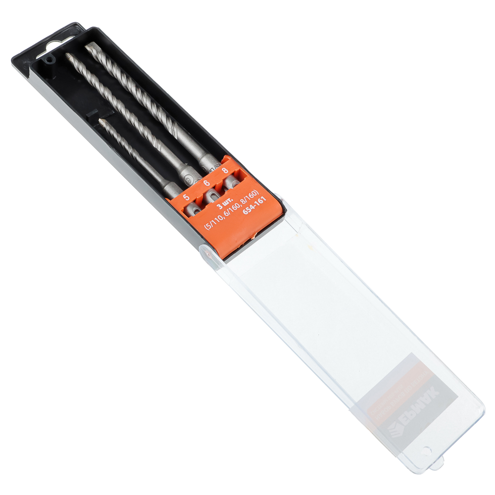 ЕРМАК Набор буров по бетону системы SDS-plus, серия MASTER 3 шт (5/110, 6/160, 8/160), арт.№ 654-161