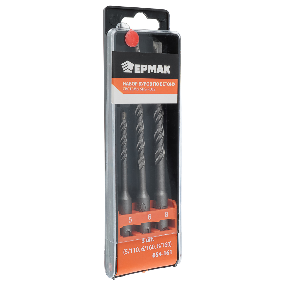 ЕРМАК Набор буров по бетону системы SDS-plus, серия MASTER 3 шт (5/110, 6/160, 8/160), арт.№ 654-161
