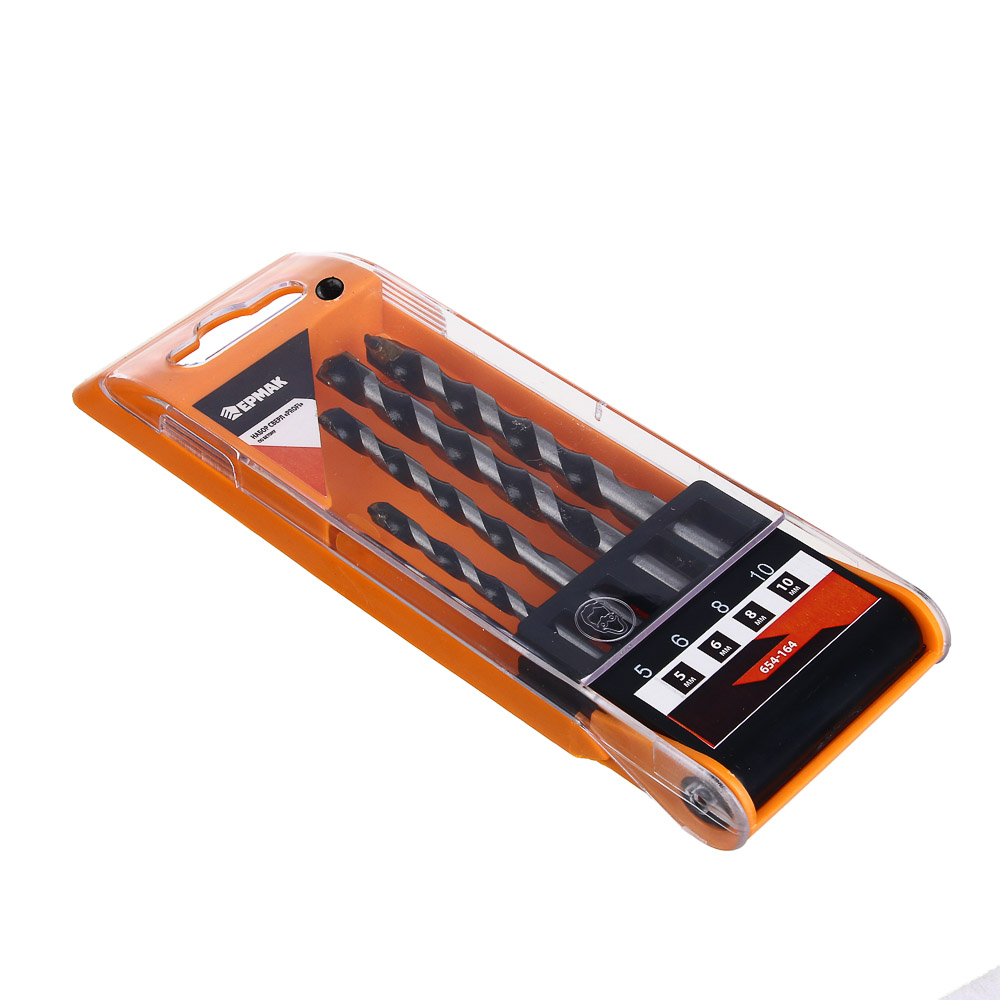 ЕРМАК Набор ударных сверл по бетону, серия PROFI 4 шт. (5; 6; 8; 10), арт.№ 654-164