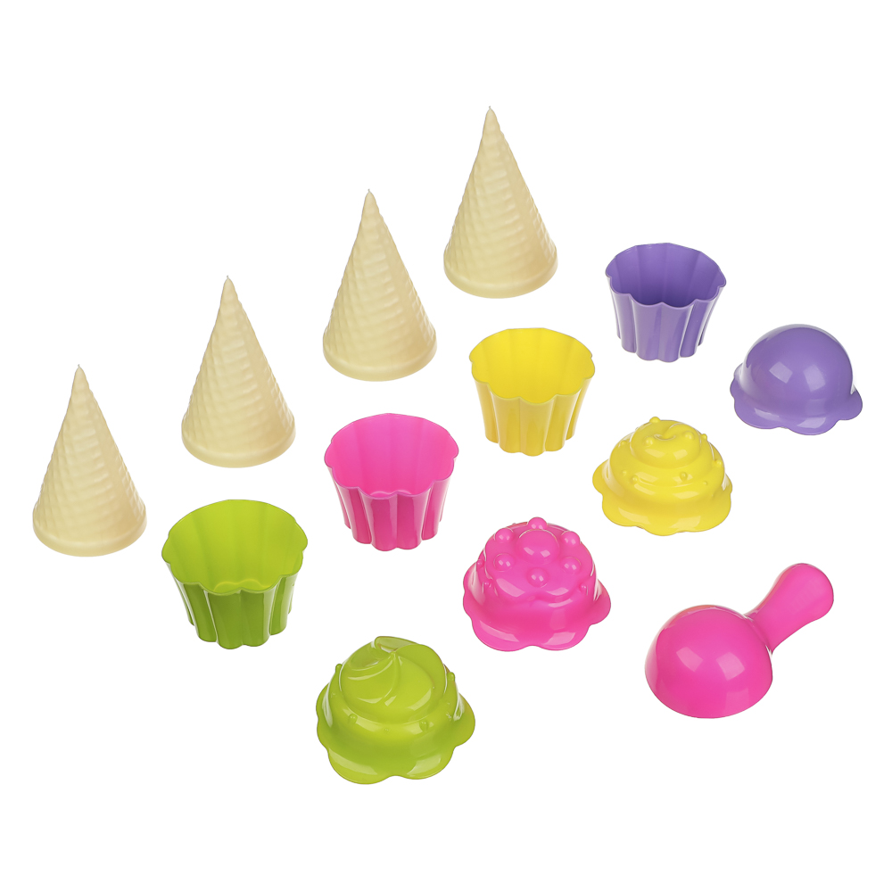 Набор формочек "Мороженое", ИГРОЛЕНД, 13 предметов, пластик, игрушка для детей 3+, арт.№ 430-001