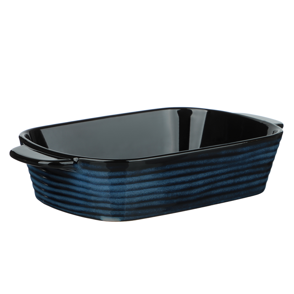 Форма для запекания и сервировки прямоугольная 28,7х17,3х6,1см тм MILLIMI синий, керамика, арт.№ 826-004