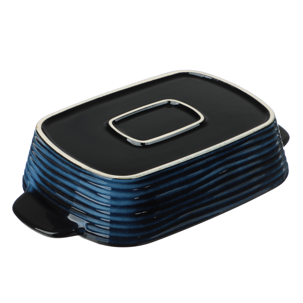 Форма для запекания и сервировки прямоугольная 28,7х17,3х6,1см тм MILLIMI синий, керамика, арт.№ 826-004