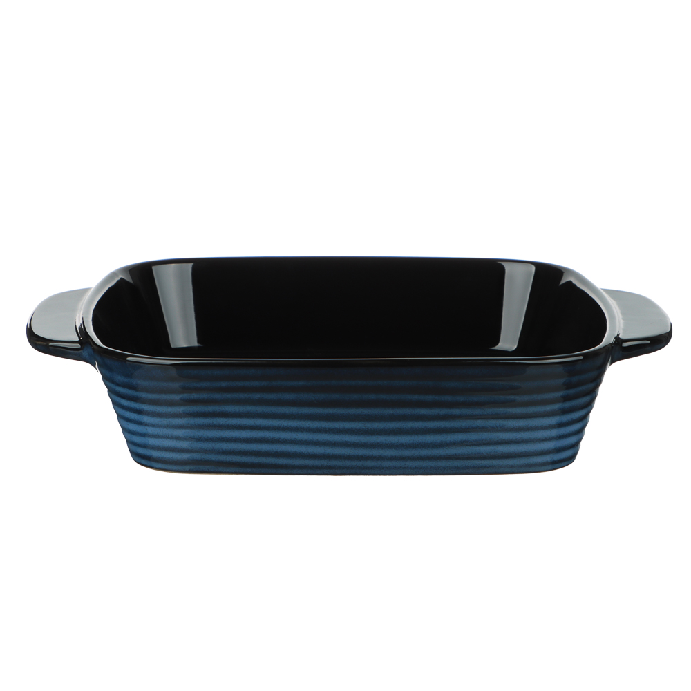 Форма для запекания и сервировки квадратная 26х21х5см тм MILLIMI синий, керамика, арт.№ 826-005