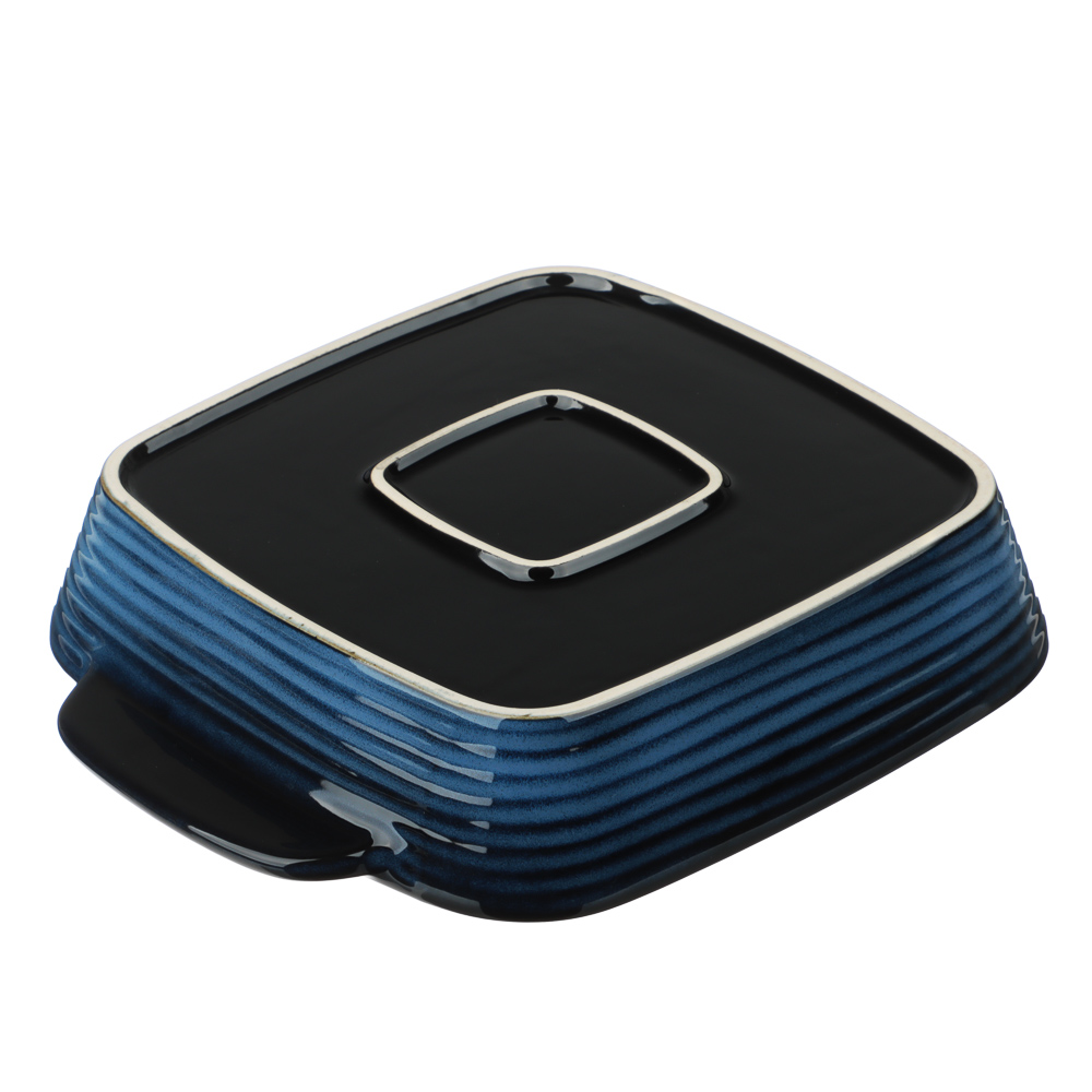 Форма для запекания и сервировки квадратная 26х21х5см тм MILLIMI синий, керамика, арт.№ 826-005