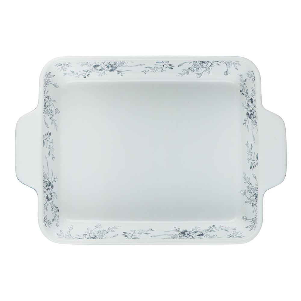 Форма для запекания и сервировки прямоугольная 28,2х19,5х5,8см тм MILLIMI цветы, керамика, арт.№ 826-006