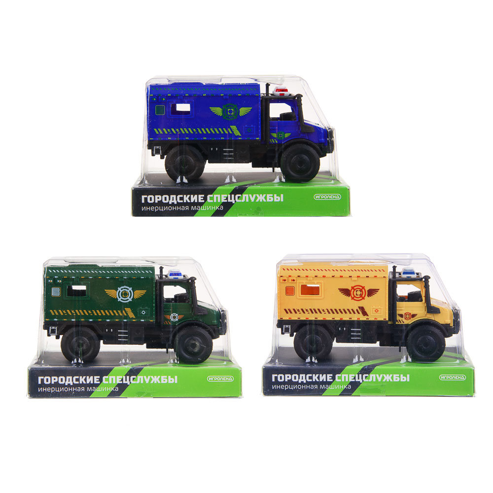 ИГРОЛЕНД Грузовик Городская спецслужба, инерция, РР, 12,6х6,4х8 см, 3 дизайна, арт.№ 292-419