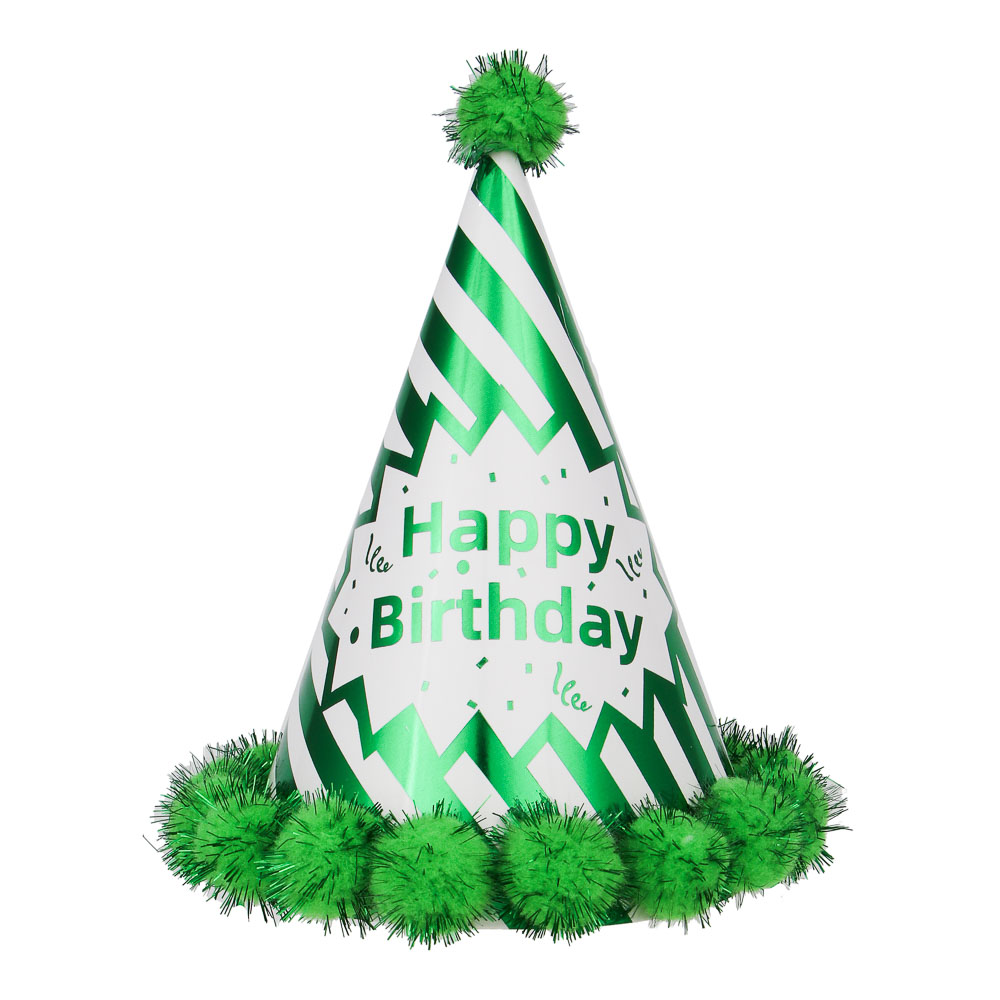 Капитан Весельчак Колпак праздничный с помпонами, с фолгирован.слоем, бумага, 19,5x15,5 см, 5 цветов, арт.№ 585-057