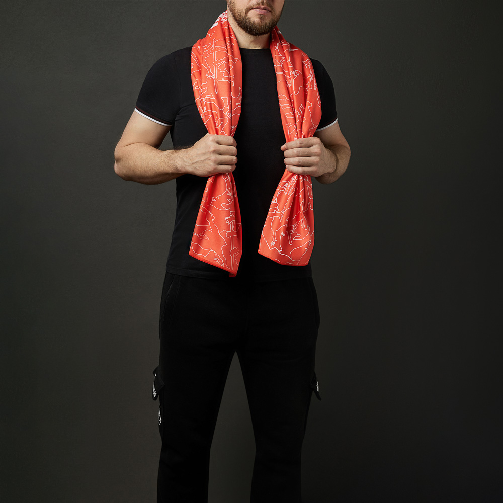 BY Русские супергерои Полотенце быстросохнущее из микрофибры 70х150см, 200гр/м, красный, арт.№ 484-170