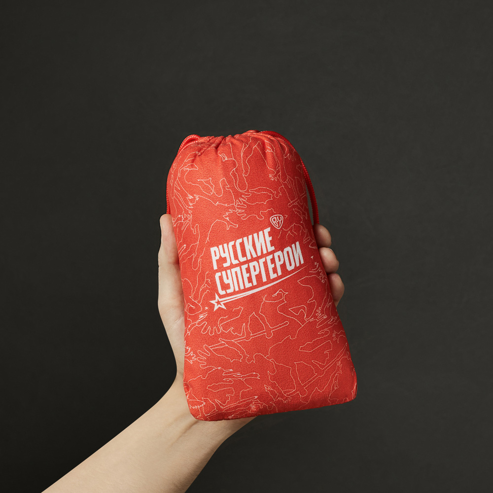 BY Русские супергерои Полотенце быстросохнущее из микрофибры 70х150см, 200гр/м, красный, арт.№ 484-170