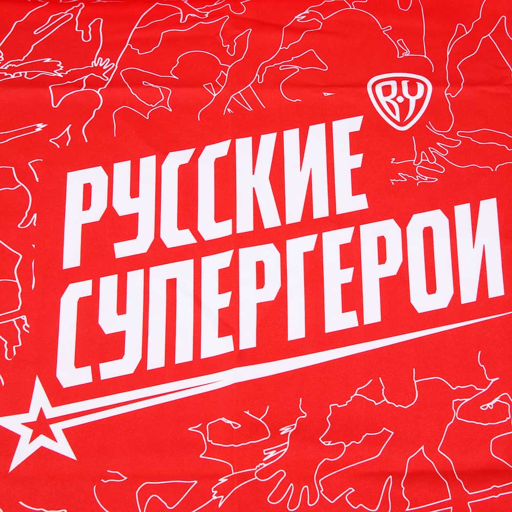 BY Русские супергерои Полотенце быстросохнущее из микрофибры 70х150см, 200гр/м, красный, арт.№ 484-170