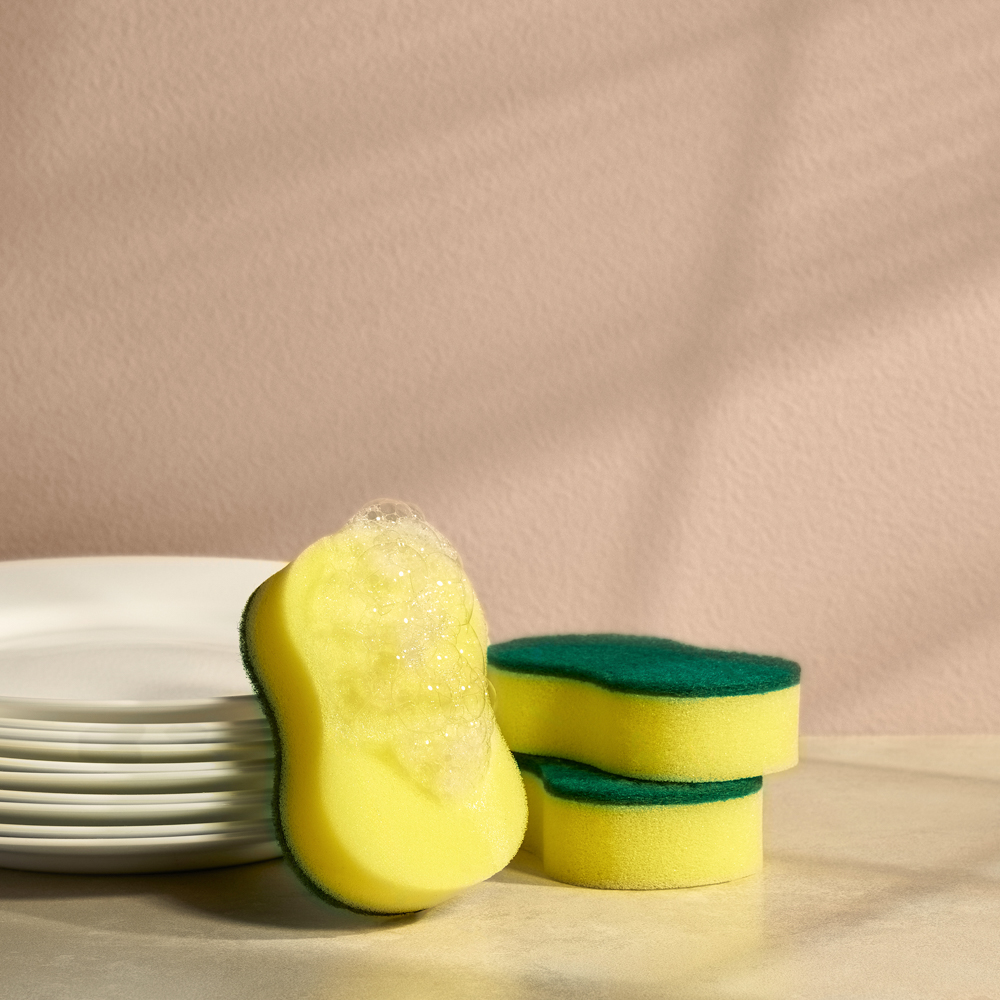 Губки для уборки с чистящим слоем тм VETTA, 3 шт, 7х10,5х2,5см, поролон, абразив, арт.№ 441-029