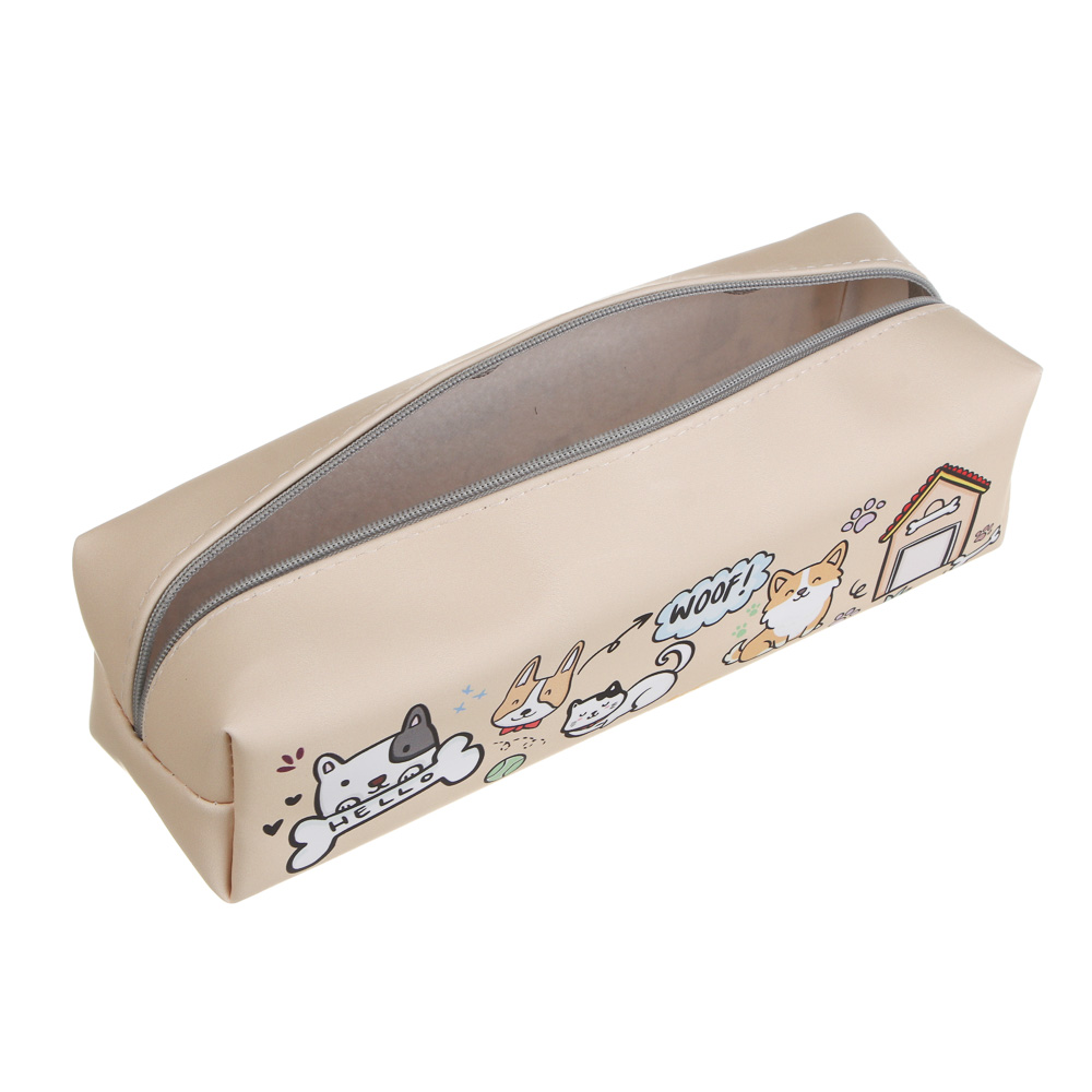 Пенал прямоугольный, 21x6x6см, "Минисо Стайл", искусственная кожа с печатью, арт.№ 524-325