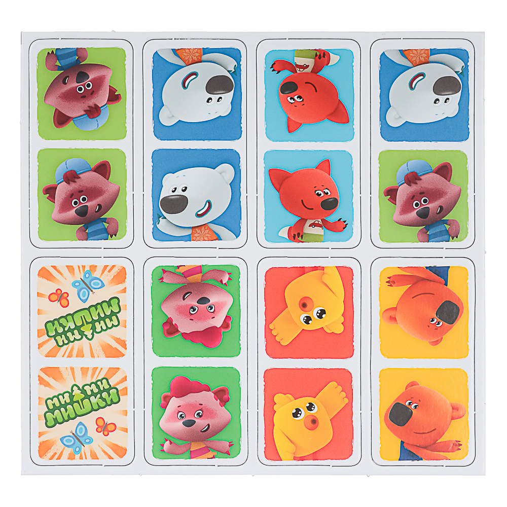 МиМиМишки Настольная игра Домино+пазл,18 элементов, 23x1,5x20,5 см, арт.№ 285-273