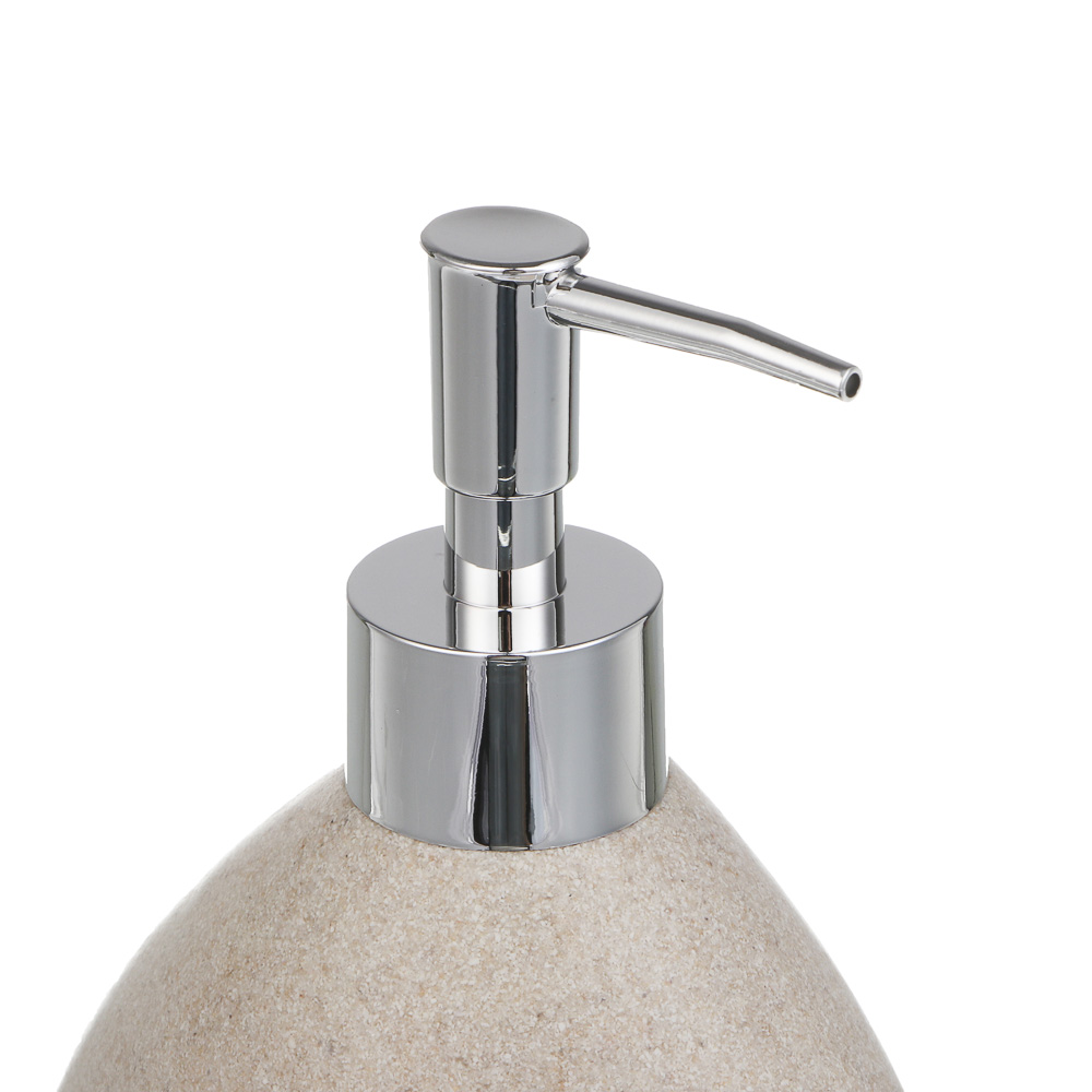 Диспенсер для жидкого мыла тм VETTA Дюна, 300мл, смола (полирезин), бежевый, 13x8x15,5см, арт.№ 463-564