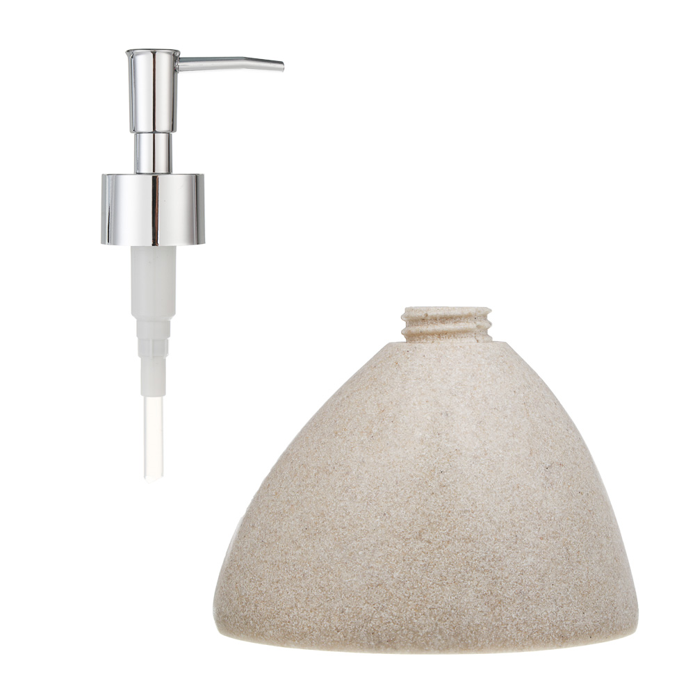 Диспенсер для жидкого мыла тм VETTA Дюна, 300мл, смола (полирезин), бежевый, 13x8x15,5см, арт.№ 463-564