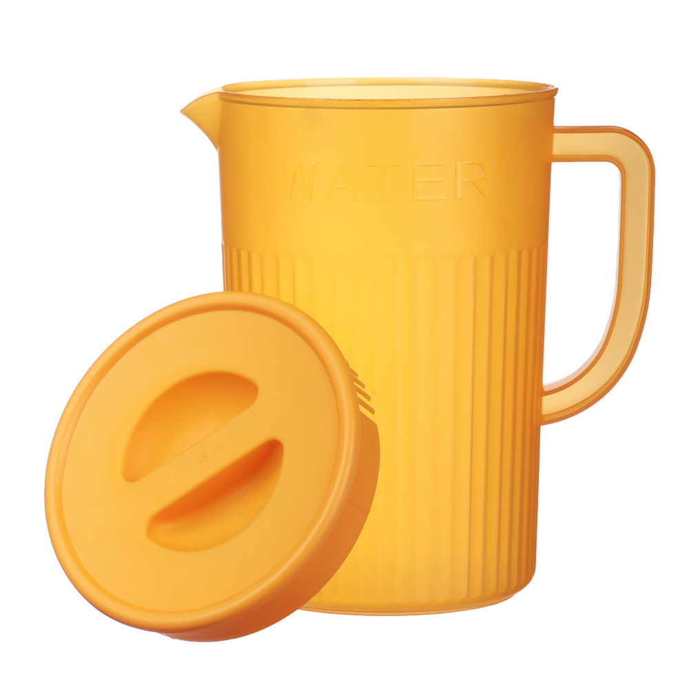 Набор кувшин для воды с крышкой 2л, 4 стакана, 2 цвета, пластик, арт.№ 861-561