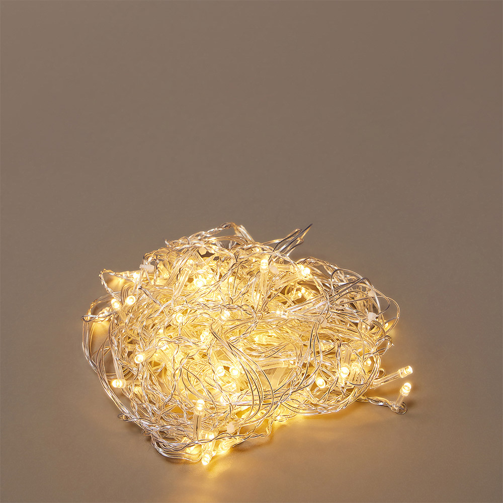 Гирлянда бахрома 3x0.5x0,7 м СНОУ БУМ, 96 LED ламп, постоянное свечение шампань, ПВХ прозрачный, коннектор, 220В, арт.№ 382-041