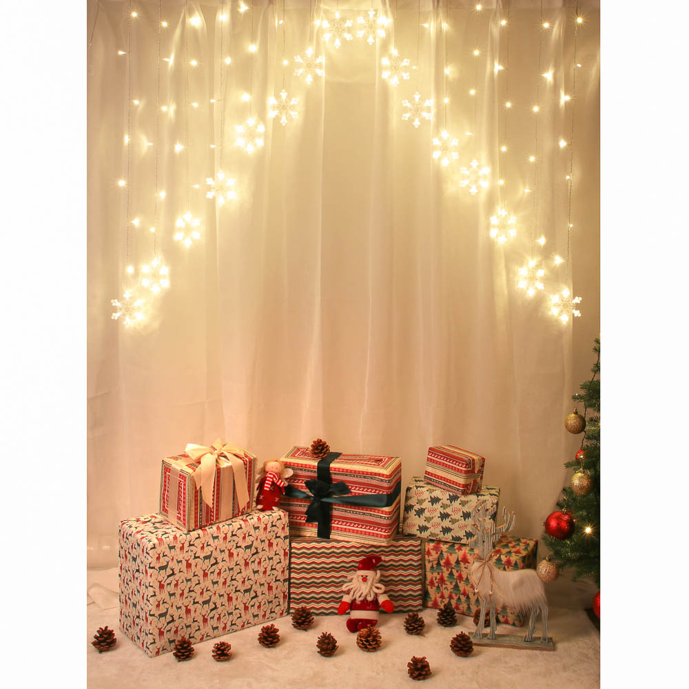 Гирлянда бахрома 3х1 м СНОУ БУМ, 152 LED, постоянное свечение шампань, ПВХ прозрачный, коннектор, 220В, арт.№ 382-043