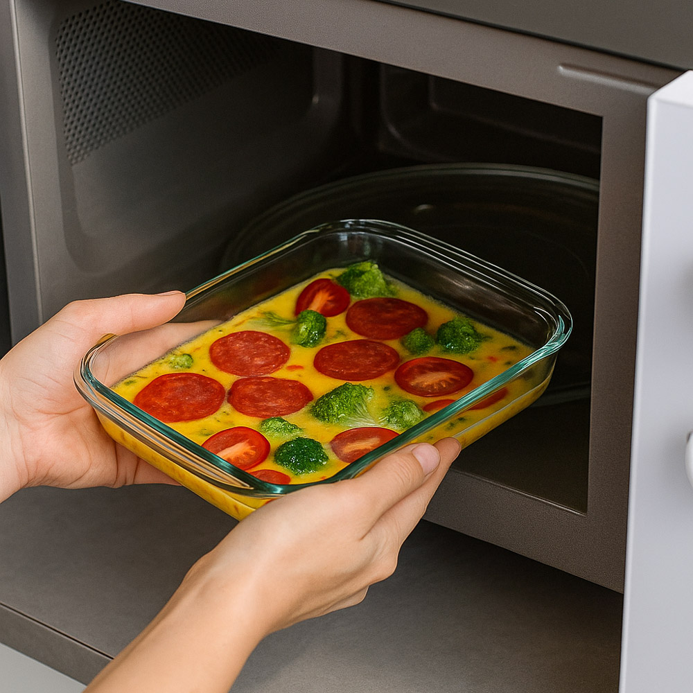 SATOSHI Форма для запекания жаропрочная прямоугольная, с ручками, стекло, 34,5х20,4х5,2см, 2,2л, арт.№ 825-020