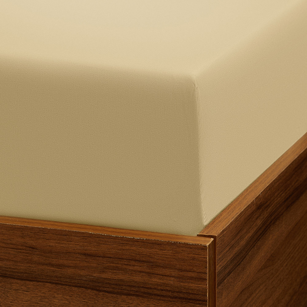 BY COLLECTION Простыня на резинке 200х200х25см, 100% хлопок, песочный, арт.№ 432-213