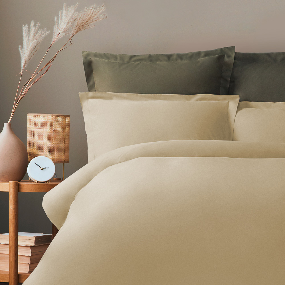 BY COLLECTION Простыня на резинке 200х200х25см, 100% хлопок, песочный, арт.№ 432-213