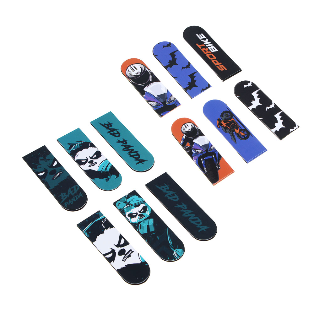 Магнитные закладки, 6 шт., "Мотоспорт/Бэд Панда", 12x1,9см, размер упаковки 18,3x10,3см, арт.№ 524-279