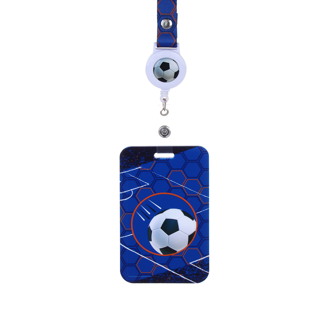Чехол для карты, бейджа, пропуска, "Рэйсинг Тим/Футбол", 11x7см, шнурок с карабином, ABS, арт.№ 524-281