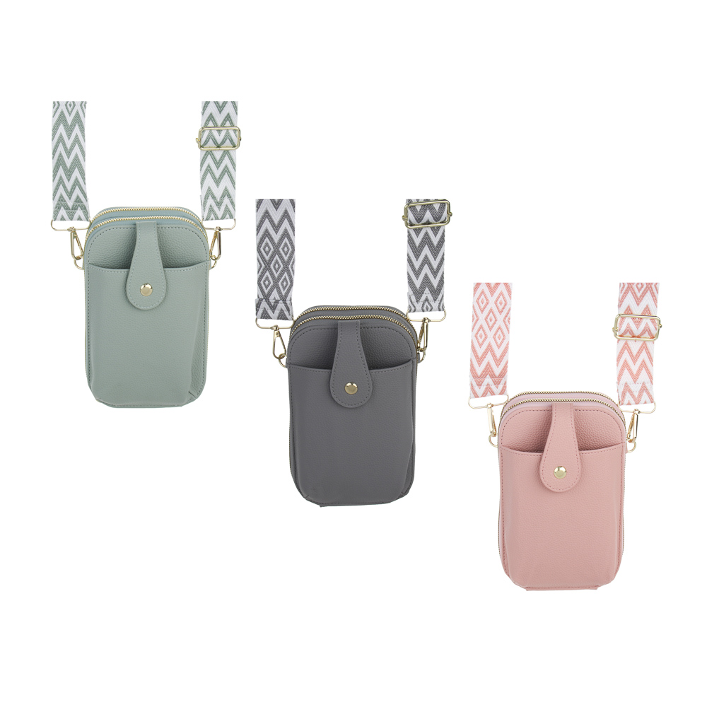 Сумка кроссбоди на декоративном ремне тм ЮL Zigzag, ПУ, металл, 19,5х12 см, 3 цвета, арт.№ 337-236