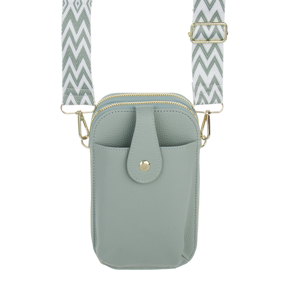 Сумка кроссбоди на декоративном ремне тм ЮL Zigzag, ПУ, металл, 19,5х12 см, 3 цвета, арт.№ 337-236