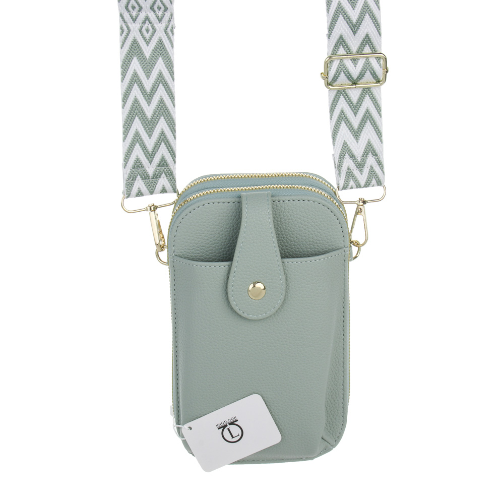 Сумка кроссбоди на декоративном ремне тм ЮL Zigzag, ПУ, металл, 19,5х12 см, 3 цвета, арт.№ 337-236