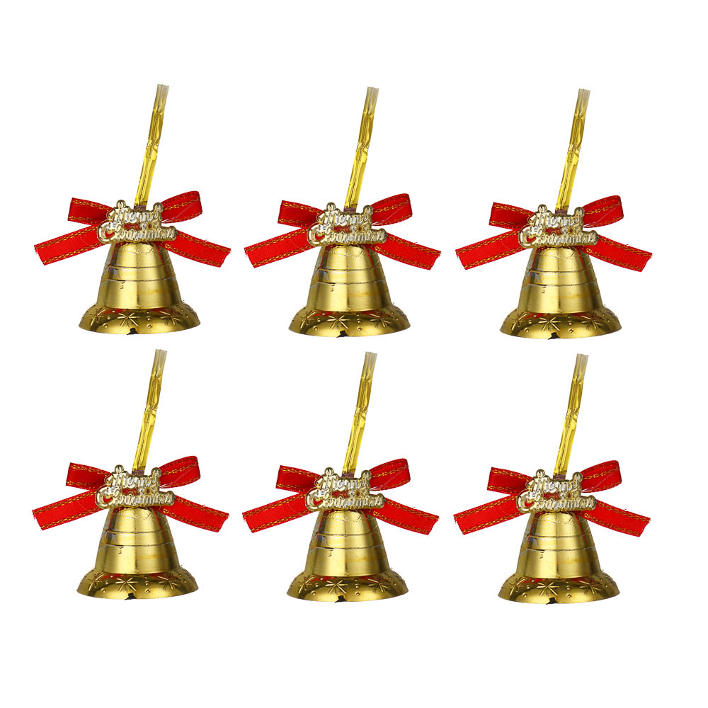 СНОУ БУМ Колокольчики 6 шт, 3,6 см, пластик, 26-772, арт.№ 376-835