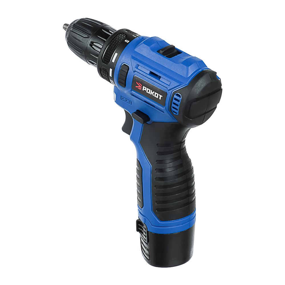 РОКОТ Дрель-шуруповерт аккумуляторный бесщеточный, 12В, 2*0 А*ч, 0-400/0-1400 об/мин, 38 Н*м, арт.№ 691-044