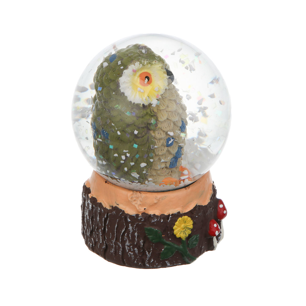 СНОУ БУМ Снежный шар Сова 4.5 см, полистоун, стекло, арт.№ 770-101