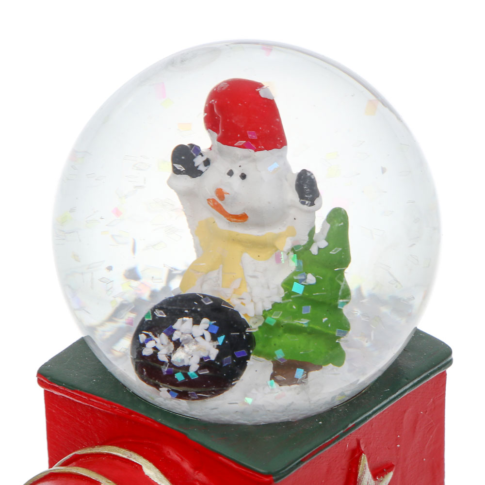 СНОУ БУМ Снежный шар Поезд 7,7x7,7 см, полистоун, стекло, арт.№ 770-103