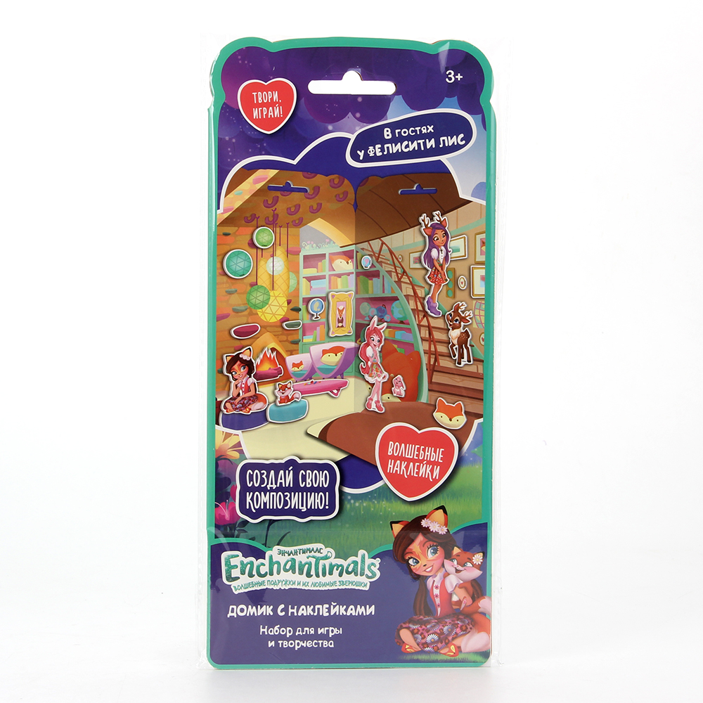 Enchantimals Домик из картона с комплектом наклеек, бумага, PVC, 13,5х29,5см, арт.№ C12-009