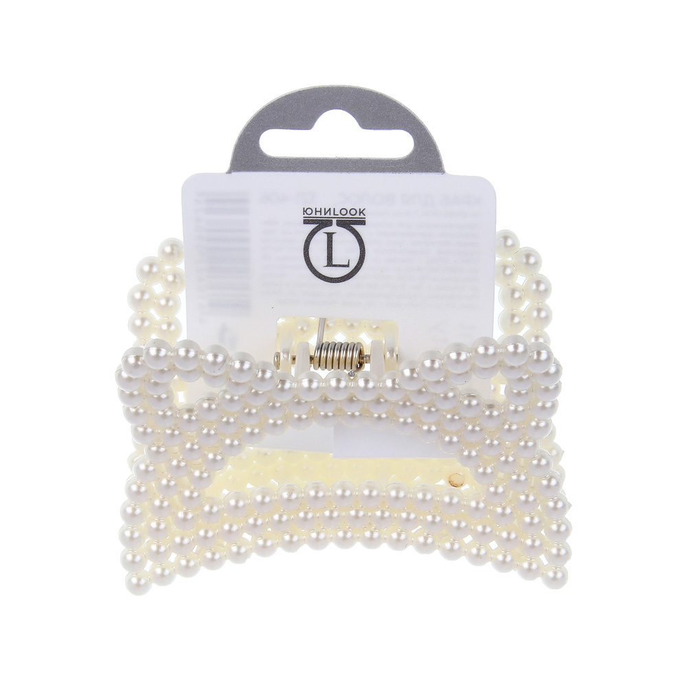 Краб для волос, тм ЮНИLOOK, 7-8см, полистирол, 6 дизайнов, #10, арт.№ 321-406