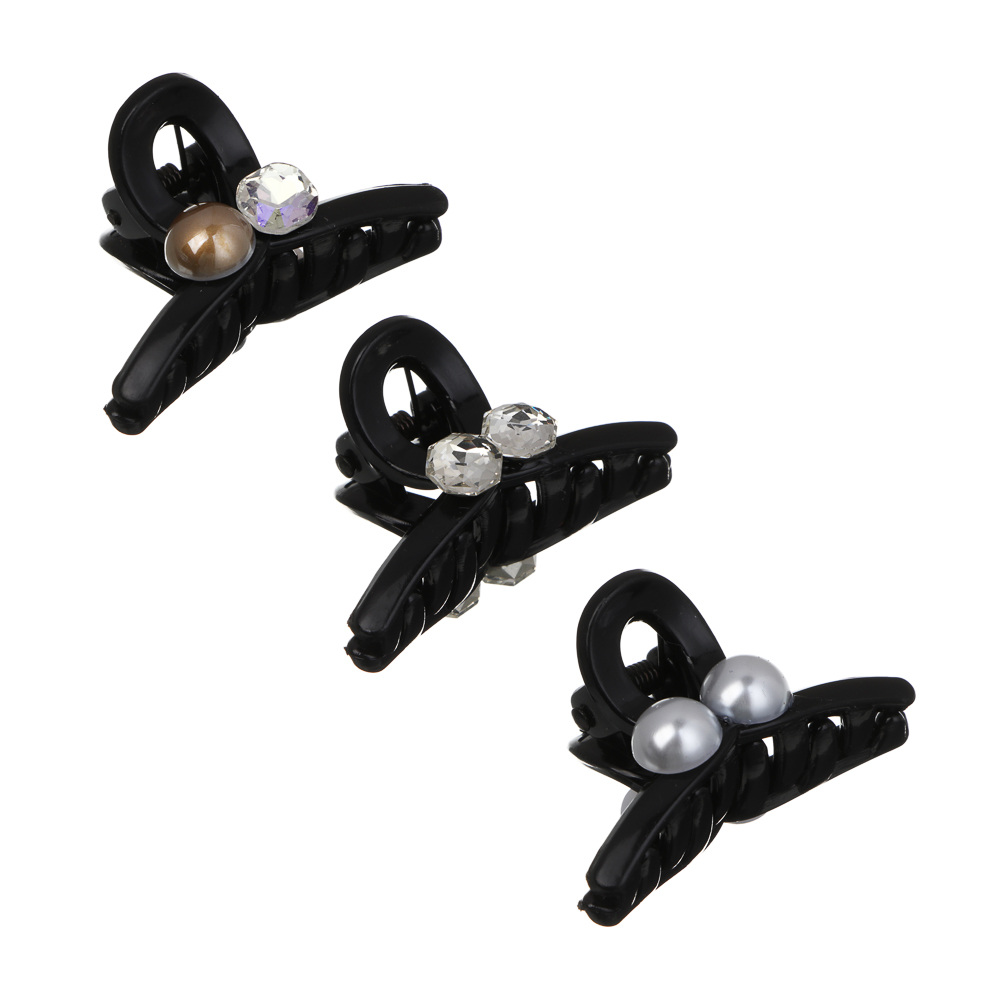 Краб для волос, тм ЮНИLOOK, 4,5см, пластик, 3 дизайна, #12, арт.№ 321-408