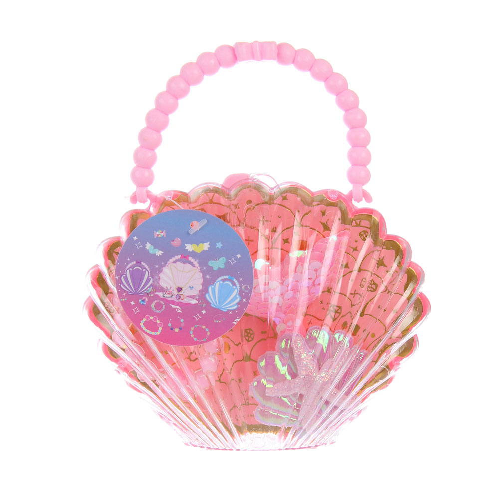 ИГРОЛЕНД Набор бижутерии в сумочке "Ракушка" 3 пред., 13х16 см, пластик, металл, текстиль, арт.№ 294-237