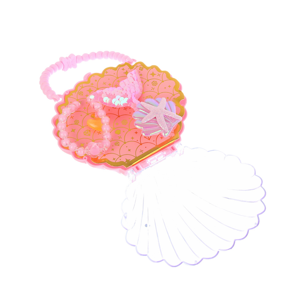 ИГРОЛЕНД Набор бижутерии в сумочке "Ракушка" 3 пред., 13х16 см, пластик, металл, текстиль, арт.№ 294-237