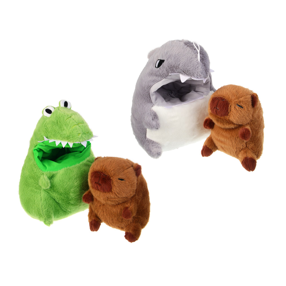 ИГРОЛЕНД Игрушка мягкая "Капибара в акуле", 30 см, полиэстер, арт.№ 264-522