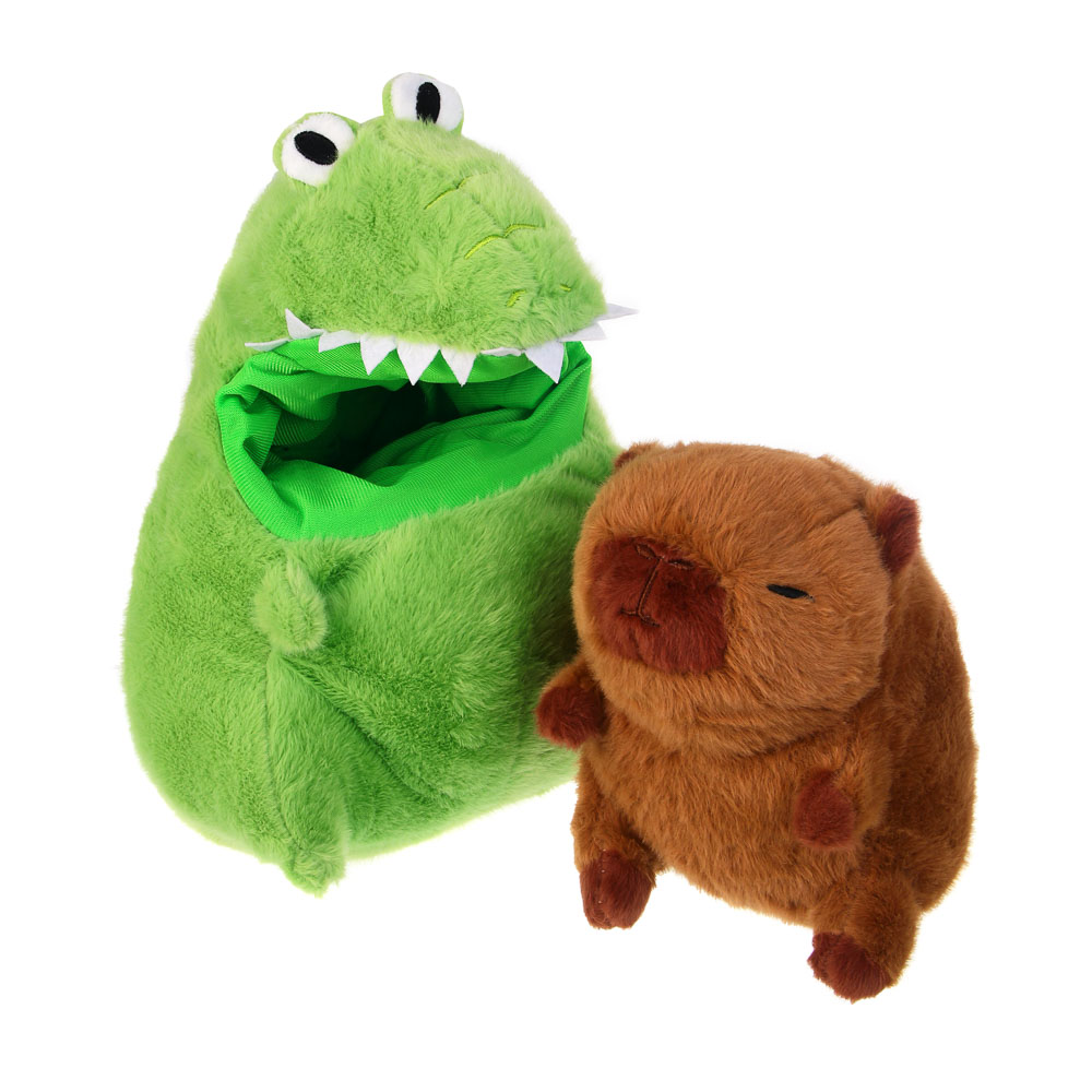 ИГРОЛЕНД Игрушка мягкая "Капибара в акуле", 30 см, полиэстер, арт.№ 264-522