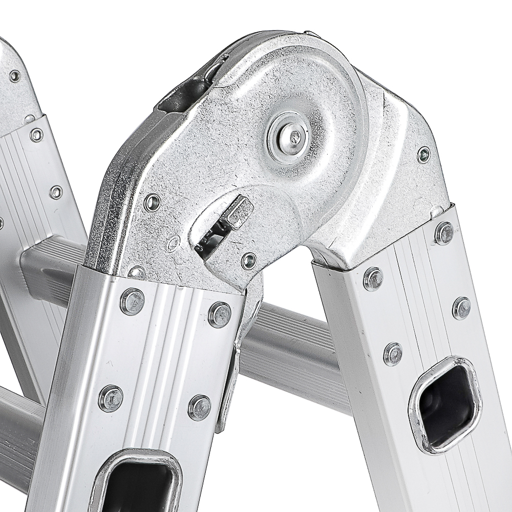 ЕРМАК Лестница-трансформер (макс.нагрузка 150кг) алюминий, 4 секции по 3 ступени,4х3,профиль 1,2мм, арт.№ 624-101