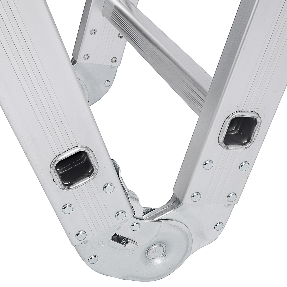 ЕРМАК Лестница-трансформер (макс.нагрузка 150кг) алюминий, 4 секции по 3 ступени,4х3,профиль 1,2мм, арт.№ 624-101