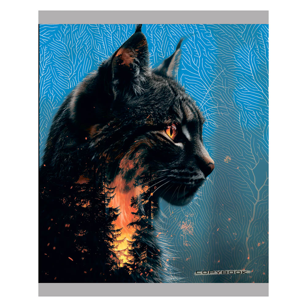 Тетрадь 48 л., А5, в клетку, БЕЛЫЕ ЛИСТЫ, обложка картон, скрепка, ТВИН-лак, арт.№ 578-193