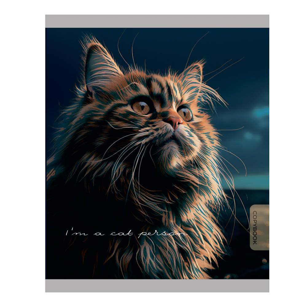 Тетрадь 48 л., А5, в клетку, БЕЛЫЕ ЛИСТЫ, обложка картон, скрепка, ТВИН-лак, арт.№ 578-193