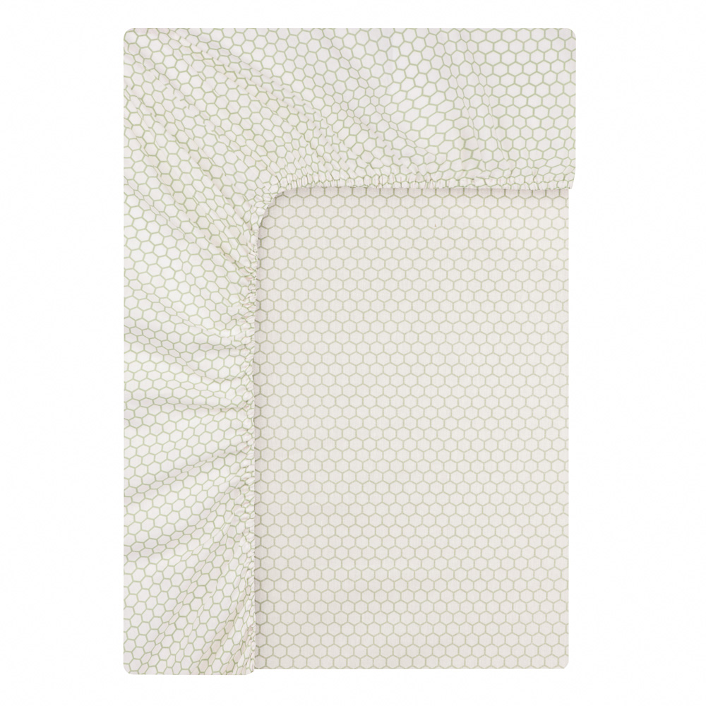 PROVANCE Эвкалипт Простыня на резинке 140х200х20см, 100% хлопок, поплин, зеленый, арт.№ 432-252