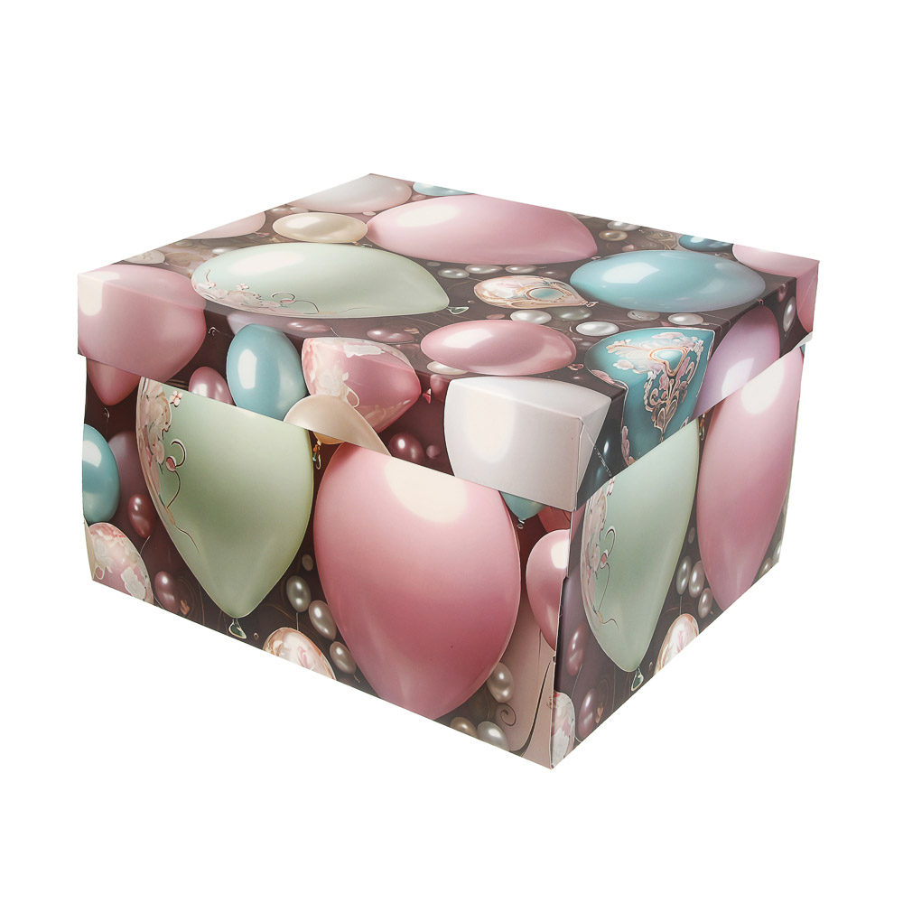 Коробка складная 31x25x16см, бумага, 4 дизайна, арт.№ 207-240