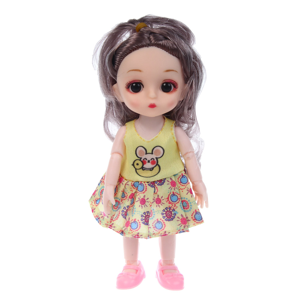 Кукла 15 см с акс. в пакете, PP, PVC, тм ИГРОЛЕНД, арт.№ 267-962